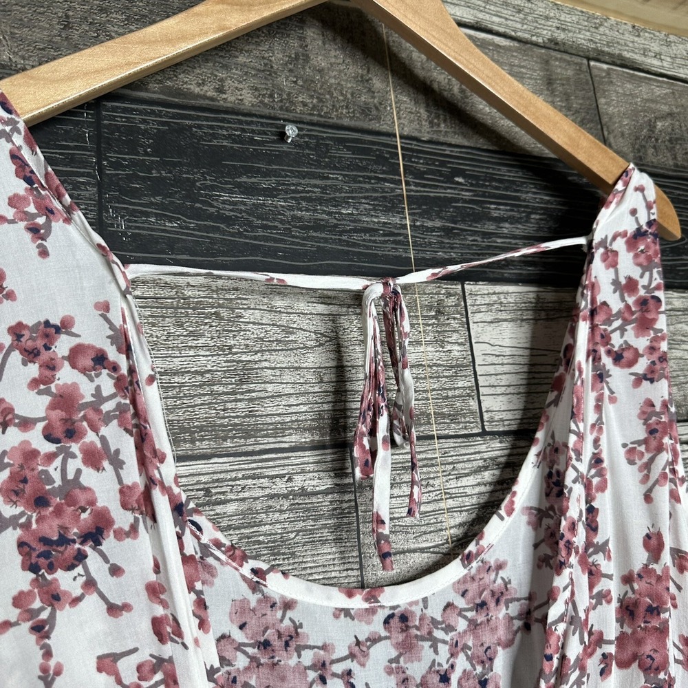 NEW Exist Jumpsuit Womens Size Large Ivory Floral Sleeveless Joggers Open Back - Picture 5 of 12
